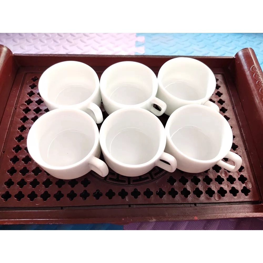 Bộ ấm chén uống trà dáng vuông cỡ S2 có đĩa, bộ ấm chén uống trà Bát Tràng