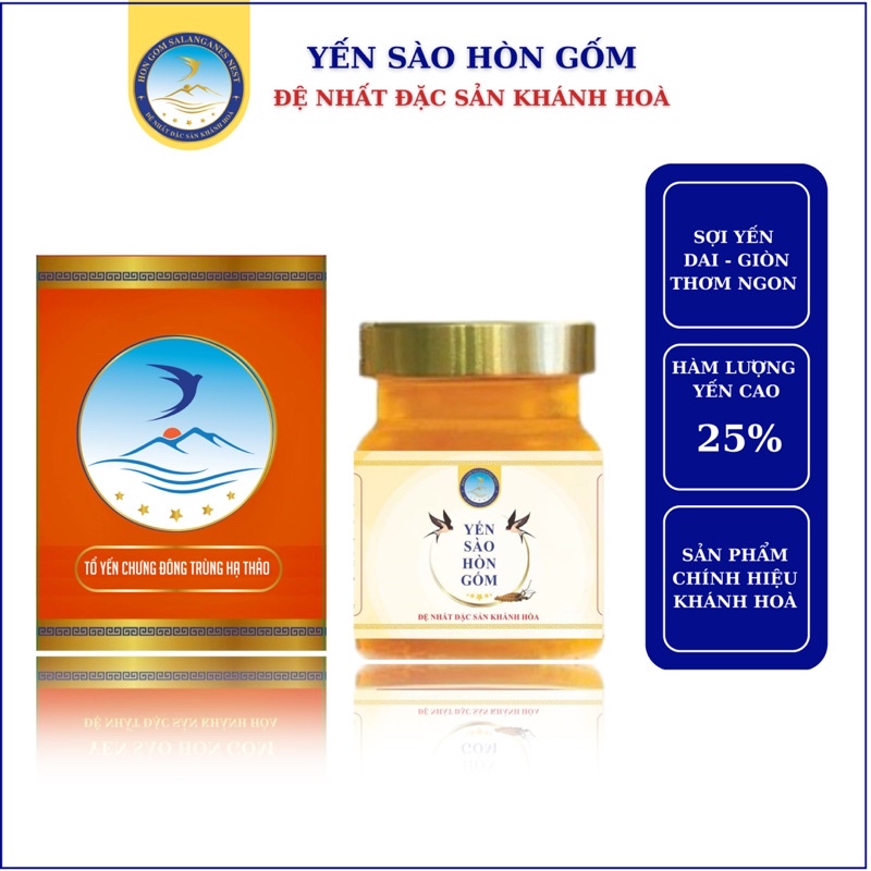 Nước Yến Sào Đông Trùng Hạ Thảo Lọ 70ml - Nước Yến Sào Hòn Gốm Khánh Hoà - H G SALANGANES NEST