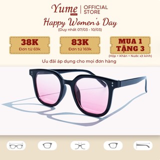 Kính giả cận thời trang unisex YUME eyewear dáng vuông to chất liệu nhựa Hàn Quốc dày dặn chống tia UV 019