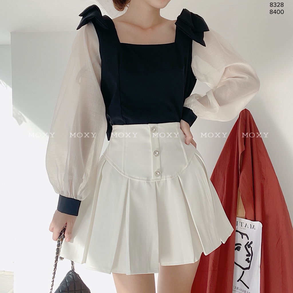 SP008328-Áo nơ vai tay voan