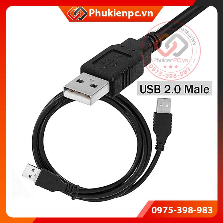 Dây cáp USB 2.0 AM-AM đực-đực dài 30cm-0.3M 50cm-0.5M 1M 1.5M 3M 5M cho tính PC Laptop Macbook HDD Box Docking các sạc