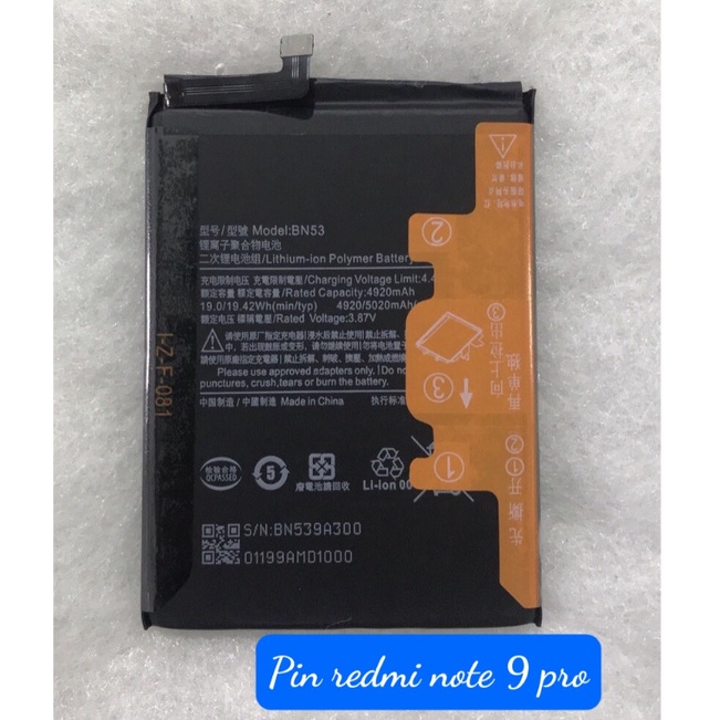 Pin BN53 / Xiaomi Redmi Note 9 Pro / Redmi Note 10 Pro pin zin dung lượng 5020mAh