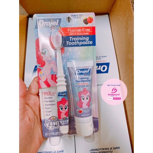 Set bàn chải và kem đánh răng Orajel Training Toothpaste 28,3g cho bé - BAABEELAND