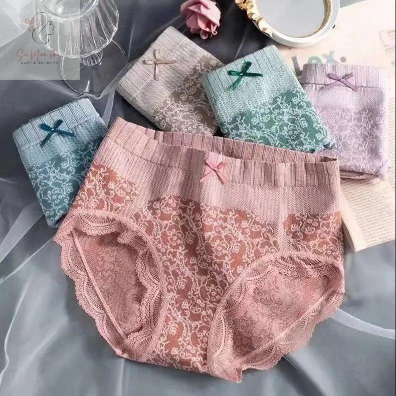 Quần Lót Nữ Dêt Kim Gen Bụng  Họa Tiết Hoa Văn Siêu Đẹp Su Minn Store QC13