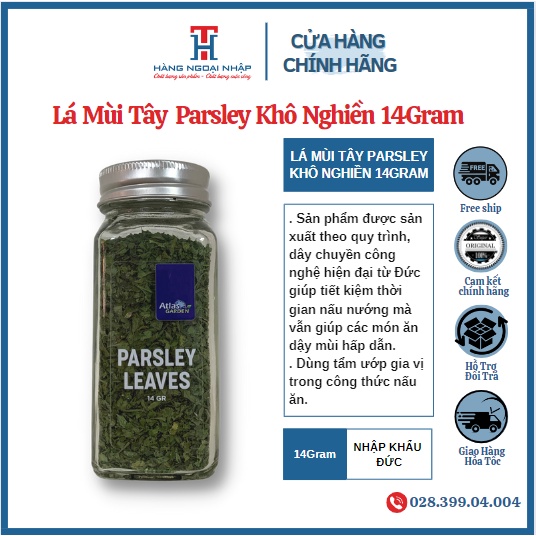 Lá Mùi Tây - Parsley Khô Nghiền Nhập Khẩu Đức 14 Gram / Hũ [Date 2 Năm]