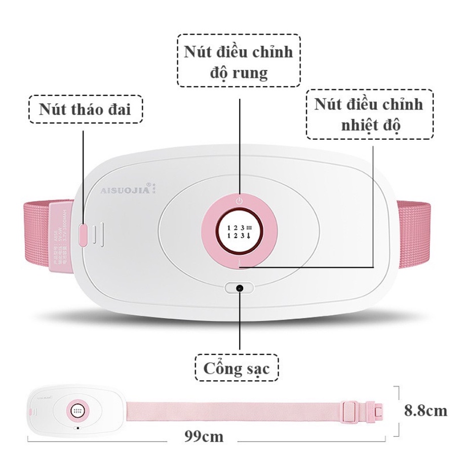 Massage Làm Ấm Bụng Giảm Đau Bụng Đau Lưng Cho Phụ Nữ Đến Kì,Chườm Nóng Giảm Đau Bụng Kinh Đai đeo thắt lưng