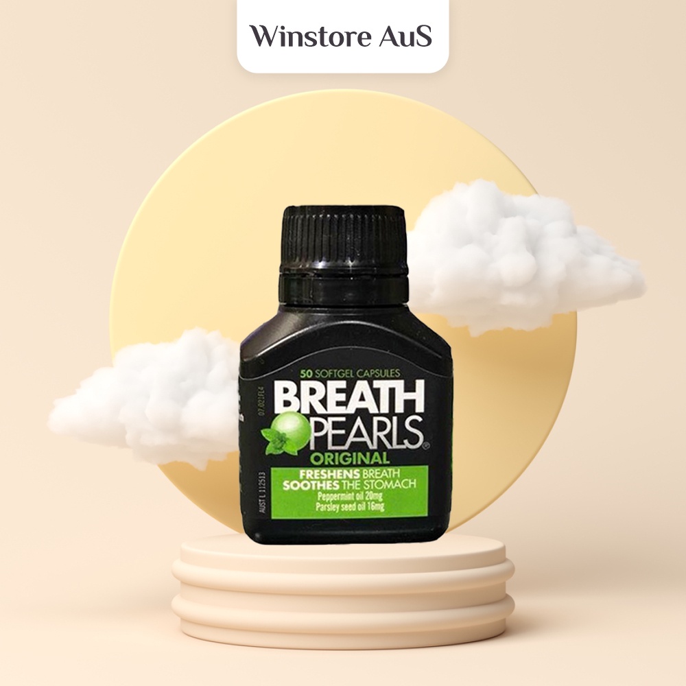 Viên Uống Thơm Miệng Breath Pearls Original 50 Soft Gels Giúp Răng Chắc Khỏe Và Trắng Sáng