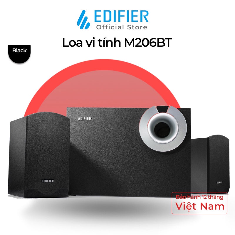 Loa vi tính bluetooth 5.0 EDIFIER M206BT Bookshelf active 2.1 Công suất 34W Kết nối AUX USB Hàng chính hãng