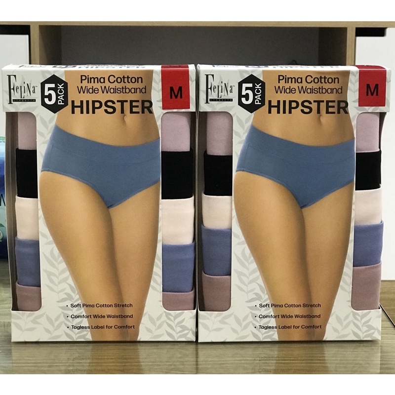 Set 5 Quần lót nữ hiệu FELINA PIMA COTTON HIPSTER SIZE M
