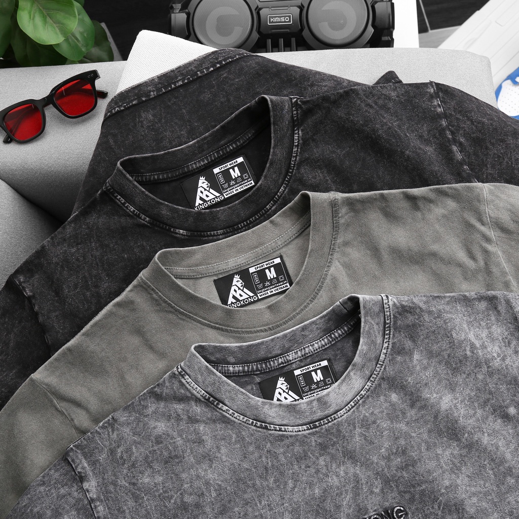 [Mới] Áo Thun Unisex Wash Thêu Cao Cấp Phong Cách Cool - Local Brand TB KINGKONG SPORT WEAR