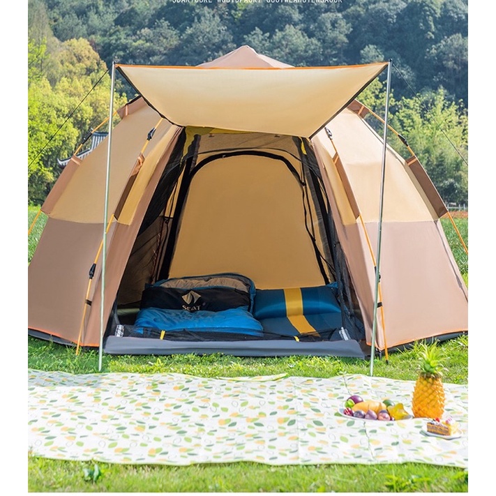 Lều cắm trại tự động lục giác siêu lớn 2,8x2,8m sức chứa tối đa 8 người