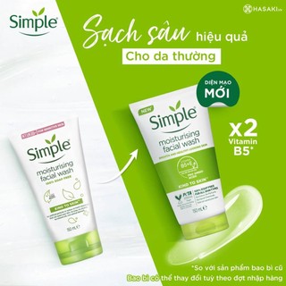 [Mẫu Mới] Sữa rửa mặt làm sạch sâu Simple Kind To Skin Moisturising Facial Wash 150ml