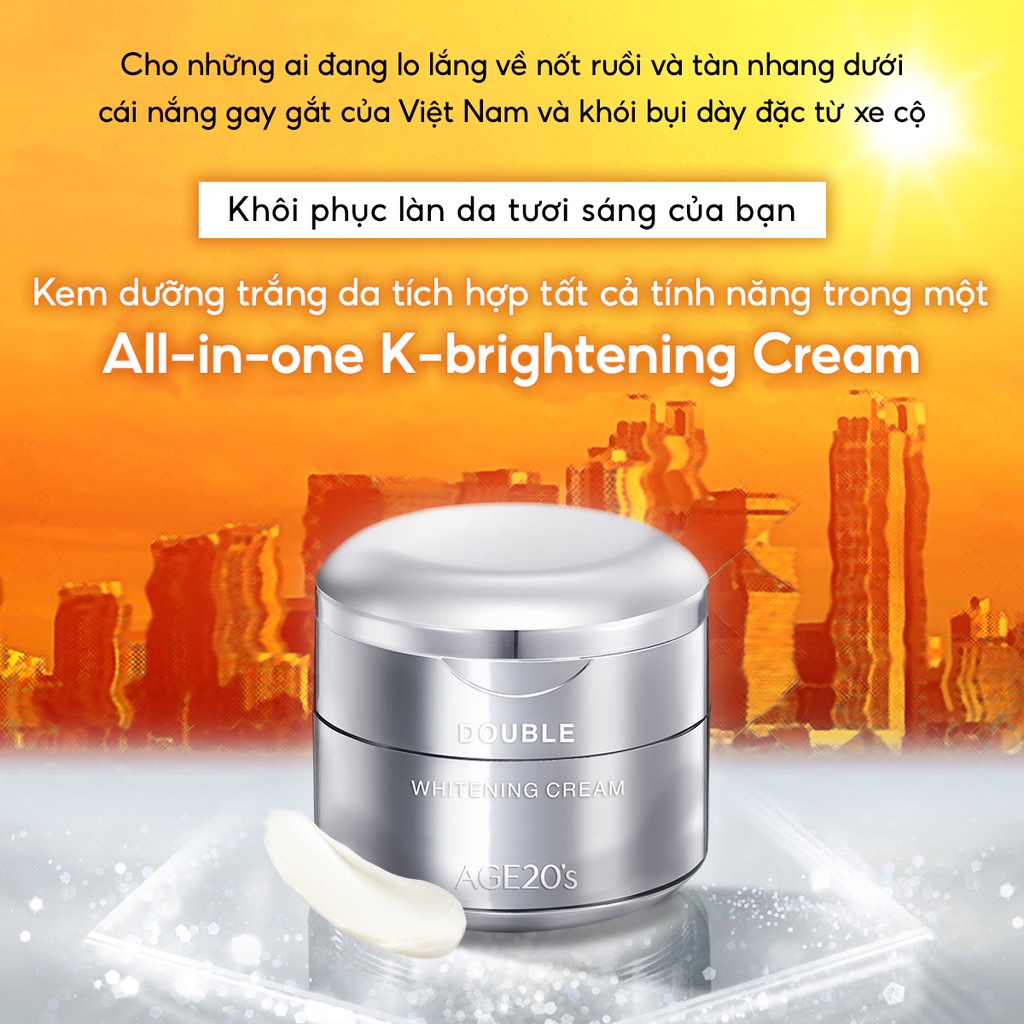 Kem Dưỡng Trắng Da Hàn Quốc Age 20's Double Whitening Cream 45g