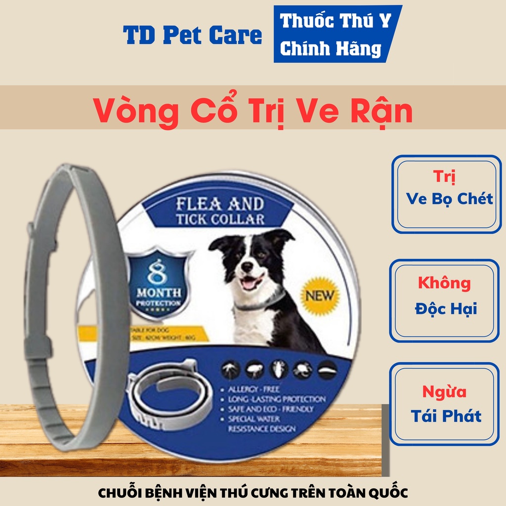 Vòng Cổ Chống Ve Rận Bọ Chét Cho Chó Mèo Flea And Tick - Vòng Ve Rận Hộp Nhôm Hiệu Quả Cao