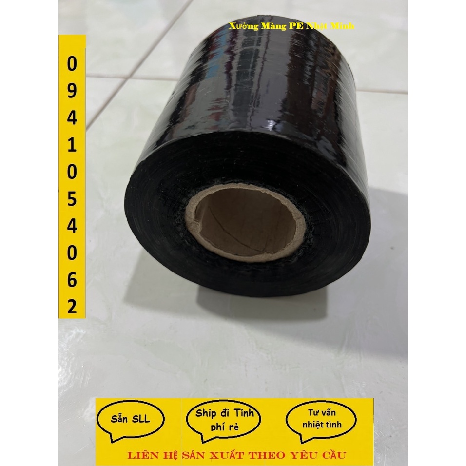 Màng PE đen thui, màng quấn đen 10cm