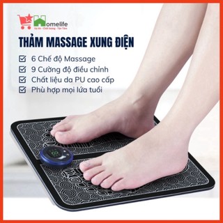Thảm Massage Chân Xung Điện EMS Có LED Hiển Thị, 6 quy cách massas Bàn Chân, Giúp lưu thông Khí Huyết, giảm đau Mỏi-MXC2