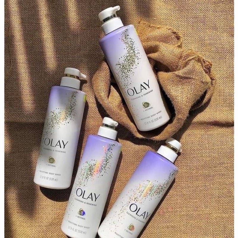 Sữa Tắm Dưỡng Trắng Tái Tạo Da OLAY Cleansing & Renewing B3 + Retinol Night Time Body Wash - 530ml