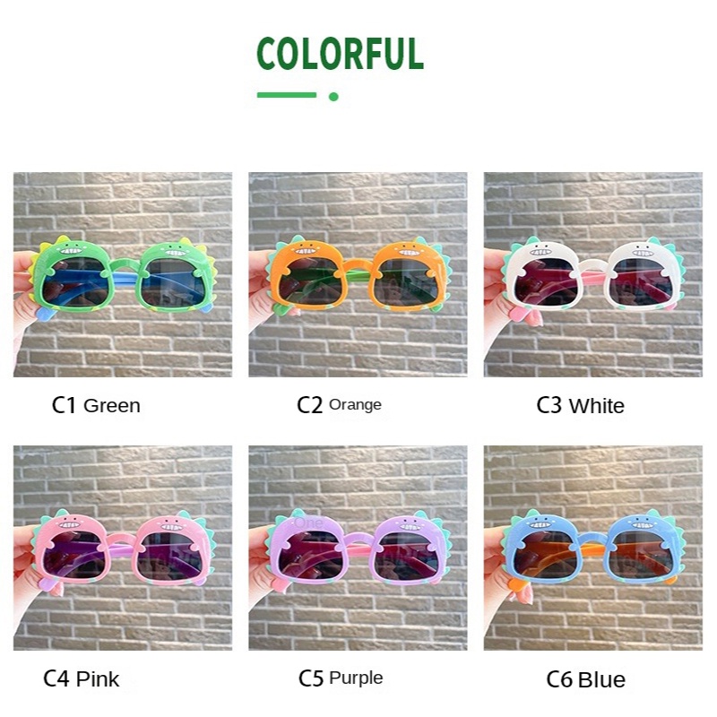 Kính Chống Nắng Tia UV Hình Khủng Long Hoạt Hình Dễ Thương Vui Nhộn Cho Bé Trai Và Gái