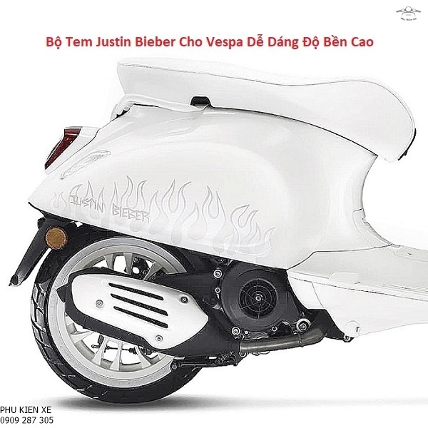 Tem JUSTIN BIEBER Siêu Chất Lượng Cho Vespa Sprint Primavera