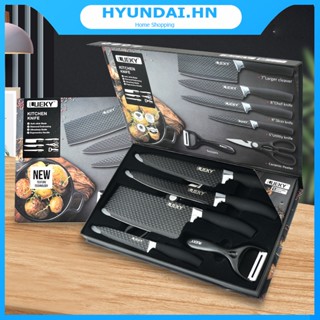 Bộ dao nhà bếp 6 món cán đen KHALIK LUCKY-LK-WS11 (WS09) không gỉ - chống dính