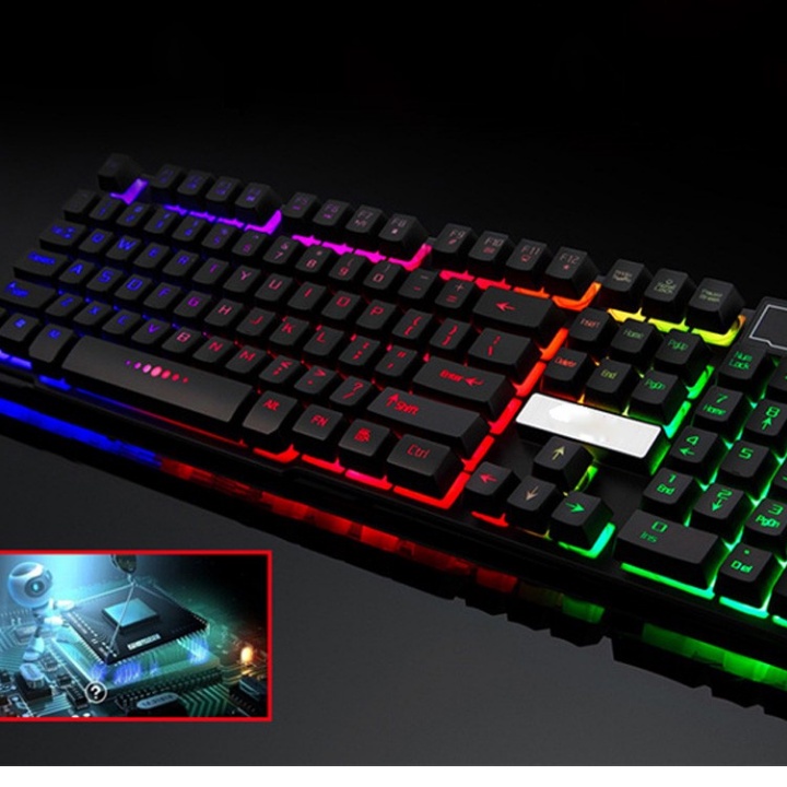 Bàn Phím Máy Tính Giả Cơ G21 Đèn LED RGB 7 Màu Tặng Kèm Chuột - Bàn Phím Gaming Chuyên Game Siêu Bền - Bảo Hành 12 Tháng