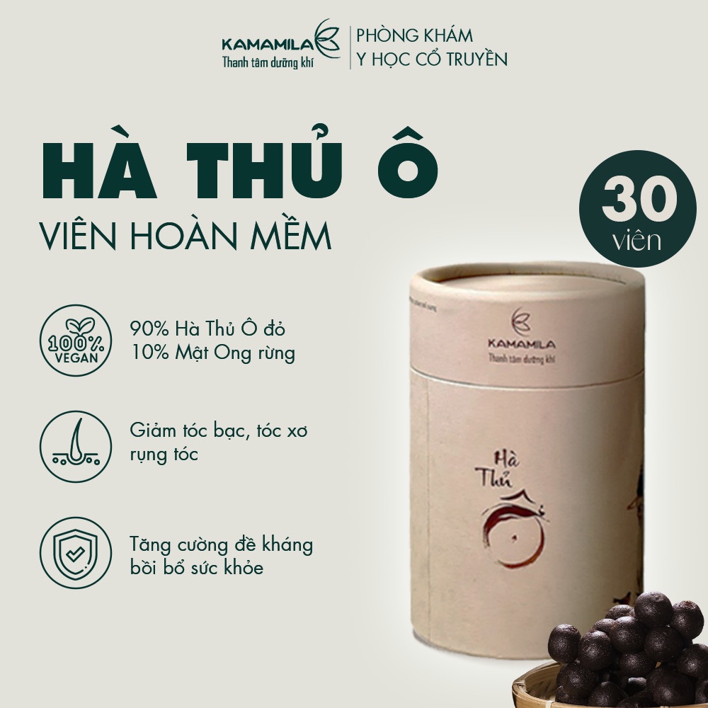 Hà Thủ Ô Mật Ong Rừng Viên hoàn mềm Kamamila Hỗ Trợ Dưỡng Tóc,Ngăn Rụng Tóc, Bổ Sung Nội Tiết Tố Nữ - Hộp 30 Viên 250gr