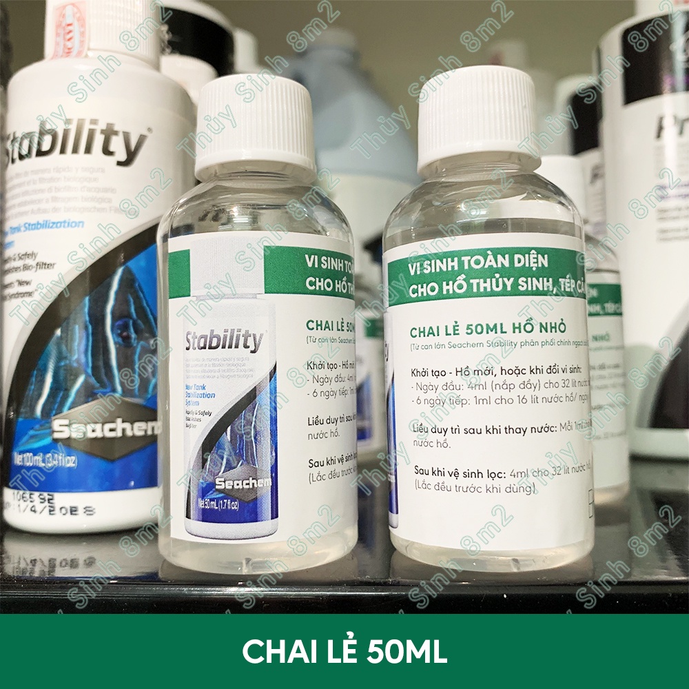 Cặp Vi Sinh SEACHEM Stability Và Pristine Cao Cấp Cho Hồ Cá, Tép Thủy Sinh | 8m2
