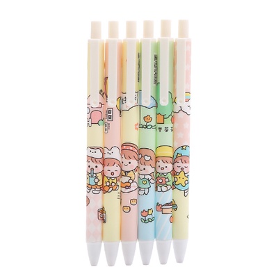 Bút Bi Bấm Cô Gái Trà Sữa Siêu Dễ Thương - Bút Bi Viết Văn Phong Mực Đen