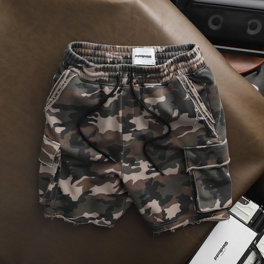 Quần Shorts Nam Armygun Họa Tiết Rằn Ri Phong Cách Street-Style Vải Cotton Nỉ Cao Cấp Form Relaxed - FAPAS