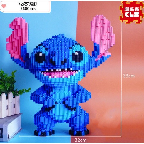 Xếp hình le go STITCH size to 33cm đồ chơi xếp hình nano 3d cho bé chuẩn mẫu