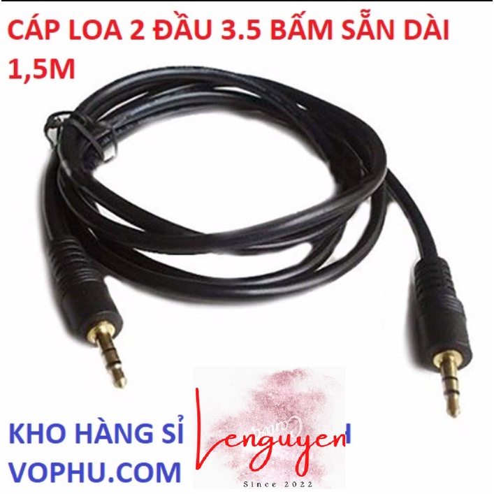 Dây loa âm thanh 2 đầu tròn 3.5 - 3.5mm to 3.5mm 1.5m
