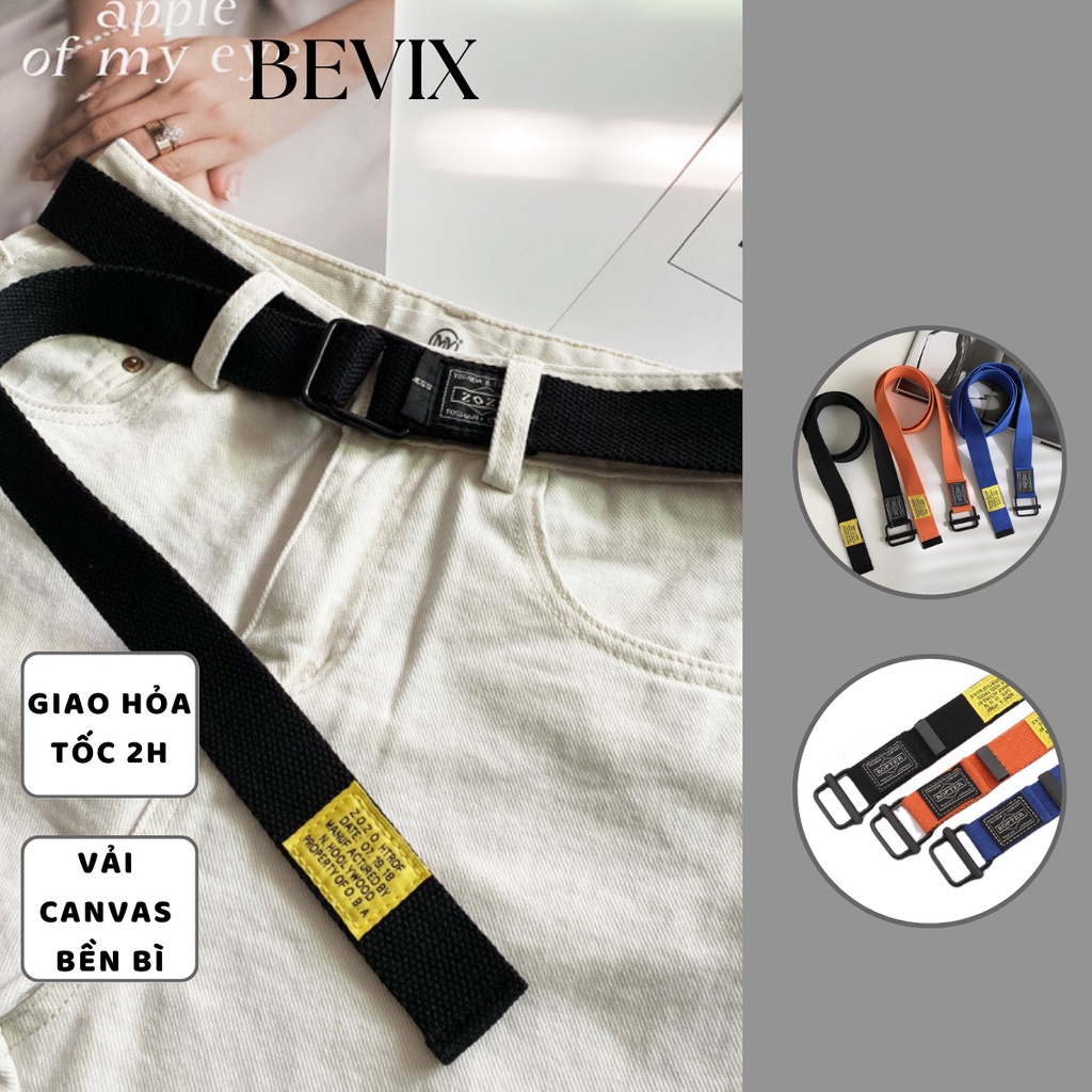 Thắt lưng dây nịt nam nữ BR BEVIX vải dù nhiều màu sắc dễ phối đồ - Thắt Lưng BR