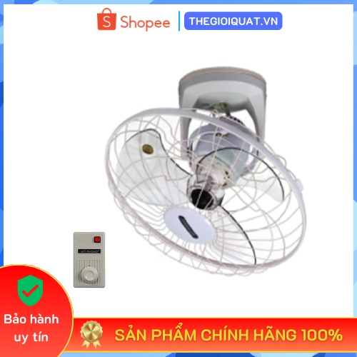 Quạt đảo trần Mỹ Phong MP16SNII đế tròn công suất 53W, điều khiển hộp số - Hàng chính hãng