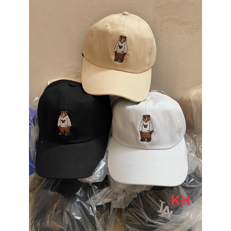 Nón kết, mũ lưỡi trai thêu hình con gấu kết hợp túi đeo chéo phong cách thích hợp đi học đi chơi, Hayna Hats M21