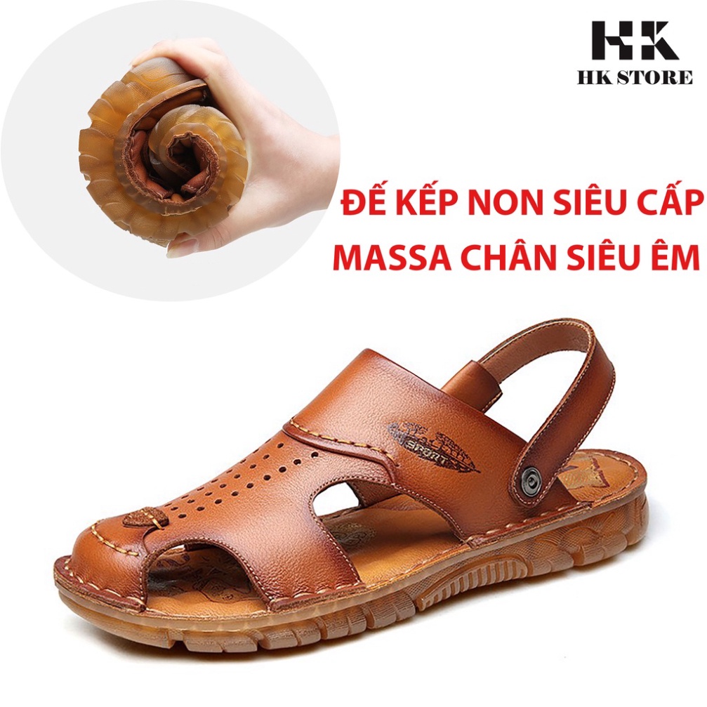 Dép xăng đan nam bít mũi - da cừu nhập khẩu siêu mềm, siêu êm chân - kiểu dáng sang trọng - lịch sự.
