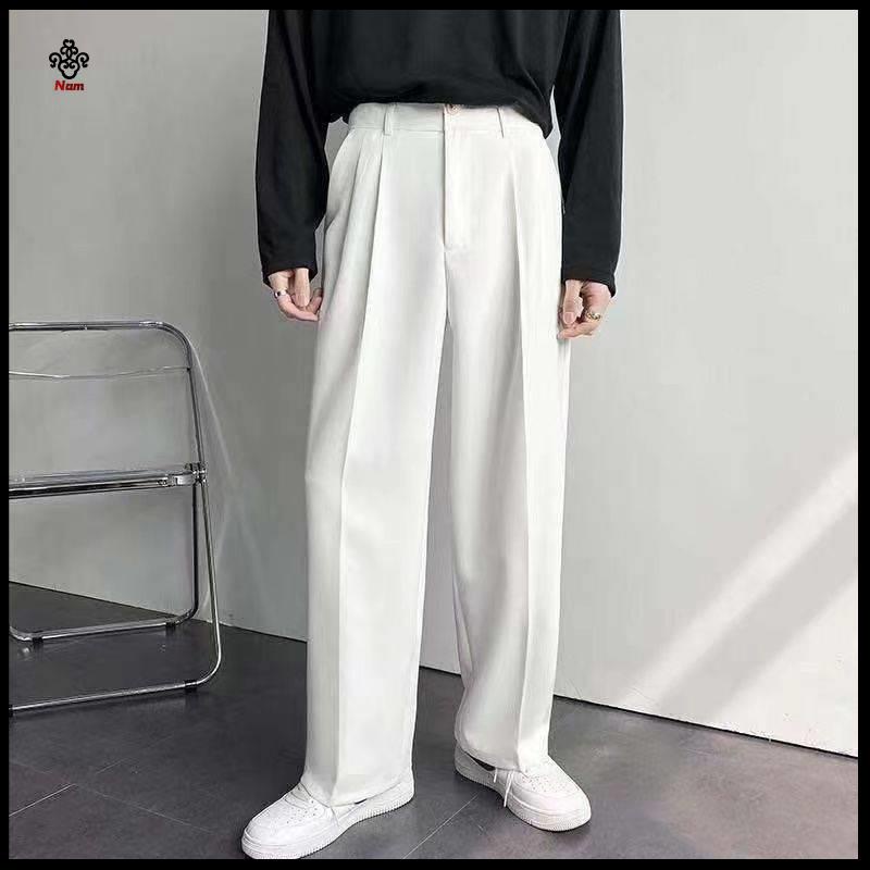 Chất lượng cao Qu N T Y nam Baggy C P Cao Cấp Quần Baggy Mùa Xuân Thu Cho nam & Nữ#Quần ống rộng Dáng Suông Màu Trắng Phong Cách Hàn Quốc Cho Nữ 39; s