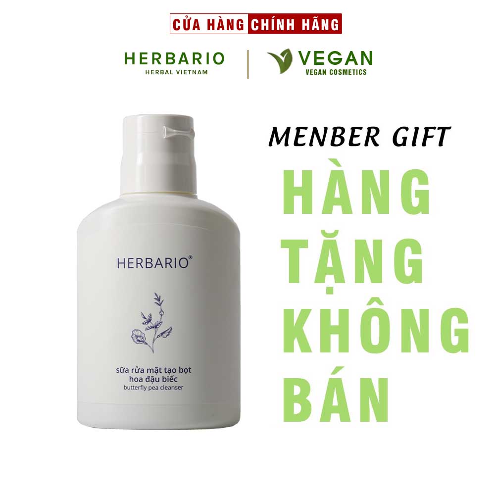 [HÀNG TẶNG KHÔNG BÁN] Sữa rửa mặt tạo bọt hoa đậu biếc herbario 100ml thuần chay cấp ẩm, chống lão hóa