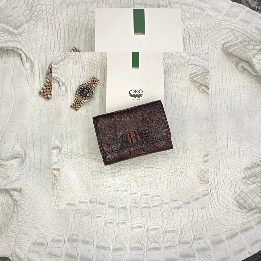 Ví Nữ Cầm Tay Gấp 3 Mini Vuông 2DO LEATHER Da V32 Kích Thước  Quà Tặng Cho Người Thân, Sang Trọng, Chính Hãng