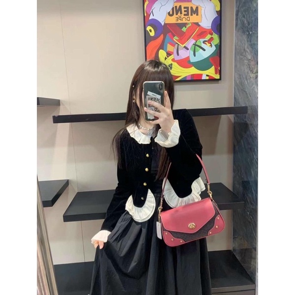 ❤️RẺ NHẤT SHOPEE❤️TÚI C MILLIE DA THẬT PHỐI MÀU CỔ ĐIỂN