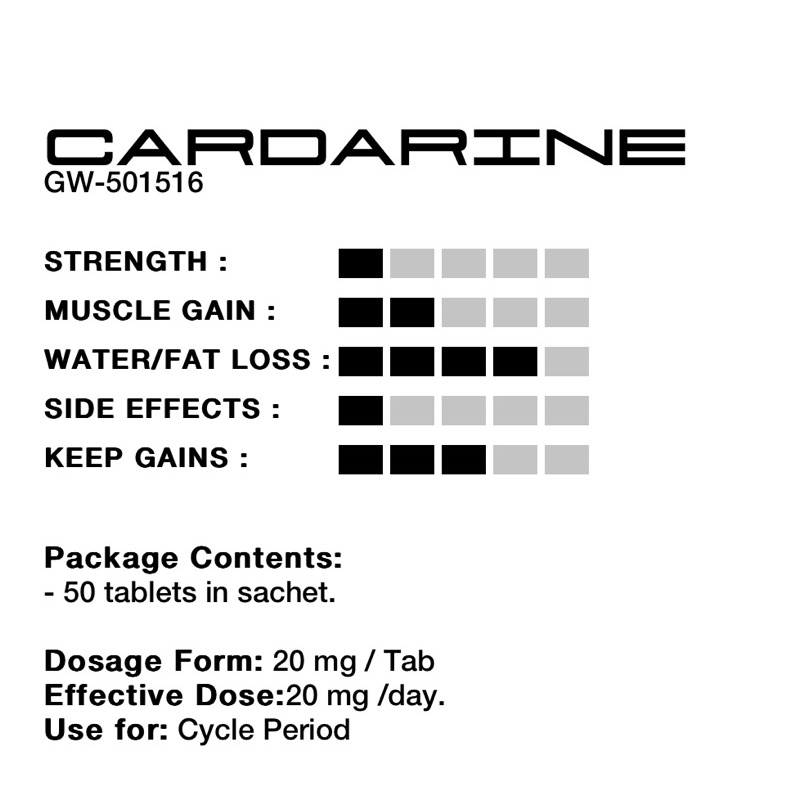 Cardarine BODYTECH GW 501516 20mg Lọ 50 Viên Hỗ Trợ Siết Cơ, Tăng Sức Bền