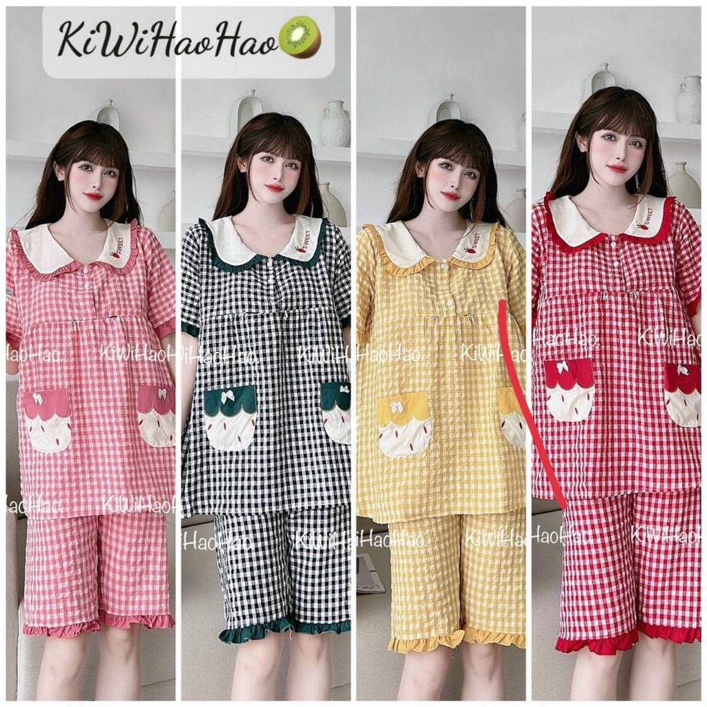 Bộ bầu mặc nhà mùa hè tằm đũi chất mát