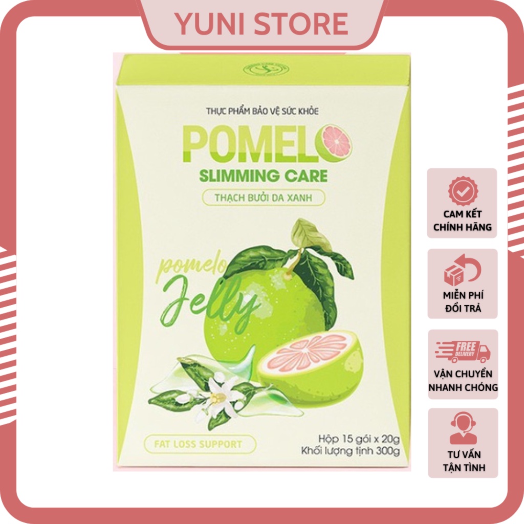 Thạch bưởi da xanh Pomelo Jelly Slimming Care thạch giảm cân, giảm mỡ hiệu quả an toàn tặng kèm viên uống rau xanh detox