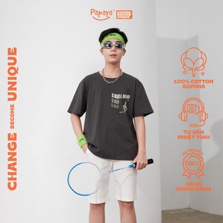 Áo Thun Tay Lỡ Unisex Papaya Had Form Rộng Cotton Phông Nam Oversize Local Brand In Hình