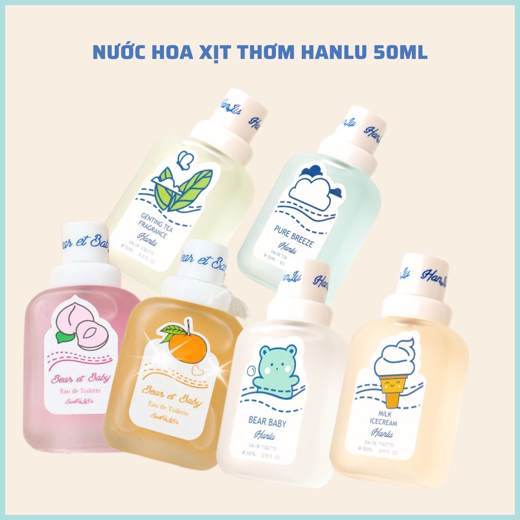 Xịt thơm body tủ quần áo, Nước hoa Hanlu cho học sinh hương thơm nhẹ nhàng 50ml - JamieBaby Chăm Sóc Trẻ Sơ Sinh