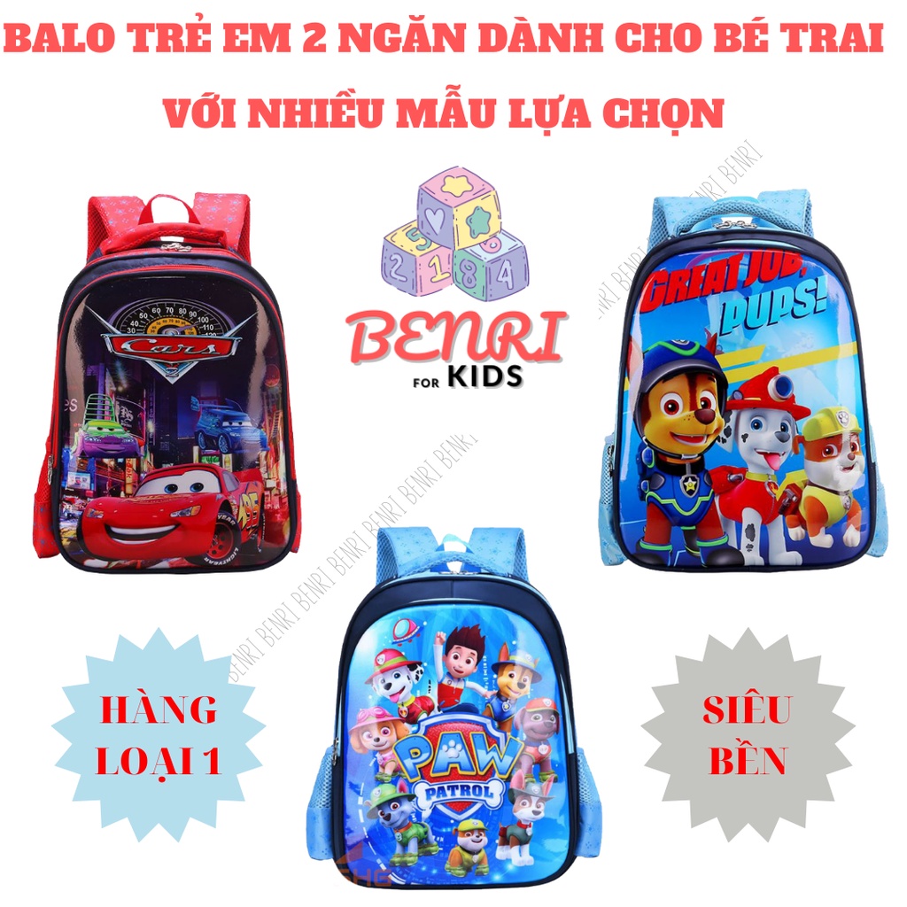 CẶP BALO TRẺ EM BENRI 2 NGĂN VỚI NHIỀU MẪU LỰA CHỌN SIÊU ĐÁNG YÊU CHỐNG GÙ CHỐNG NƯỚC DÀNH CHO BÉ TRAI CẤP 1 mã HS-CC1-2