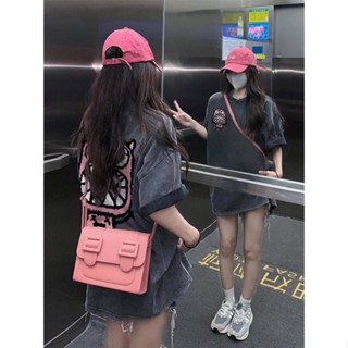 FOCUS Áo thun tay lỡ Nâu xám thời trang nữ oversize vintage local brand áo phông unisex 100%cotton