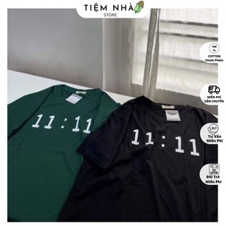 Áo Thun 3158 Cotton Khô Form Rộng Nam Nữ Unisex In Chữ 11:11