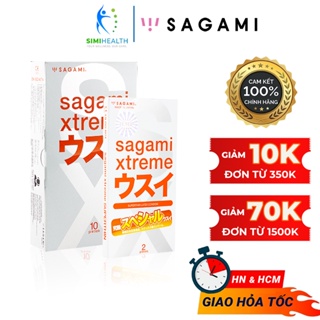 Bao cao su siêu mỏng SAGAMI Super Thin 003 Nhật Bản kiểu truyền thống nhiều gel bôi trơn bcs sieu mong