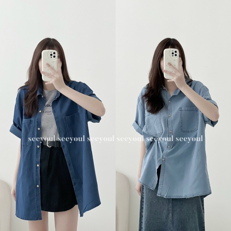 Áo sơ mi jean ( HÌNH THẬT SHOP CHỤP)