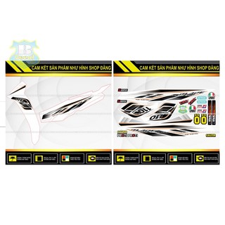 TEM RỜI WAVE BLADE 110 CHẾ DÁN XE TRẮNG